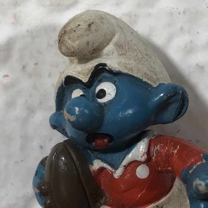 Vintage Peyo Rugby Smurf Figurine - Image 2
