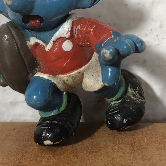 Vintage Peyo Rugby Smurf Figurine - Image 4