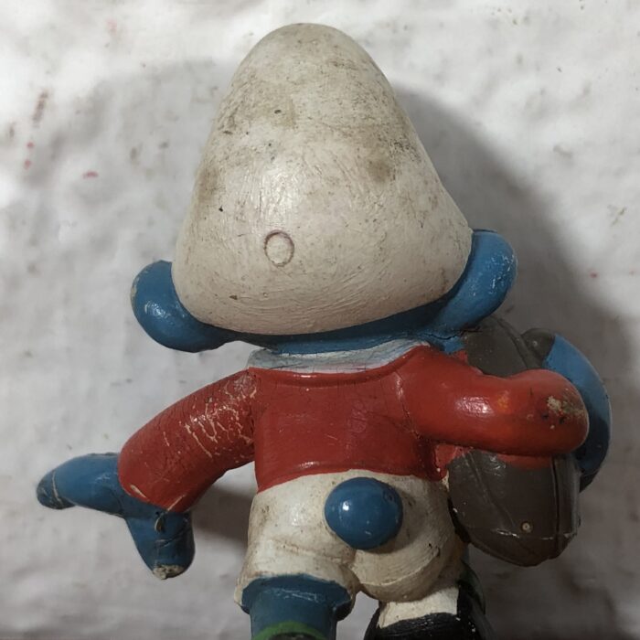 Vintage Peyo Rugby Smurf Figurine - Image 7