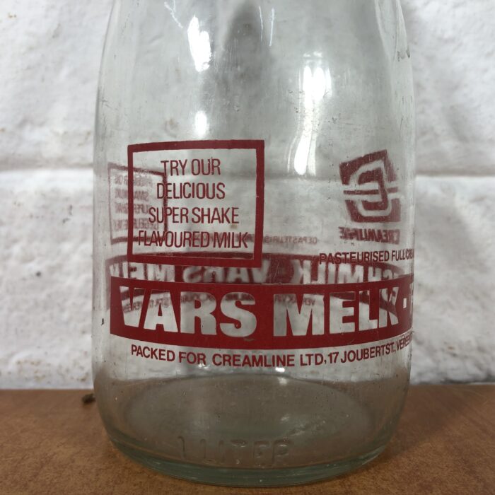 Vintage Glass Milk Bottles in Holder - Image 4