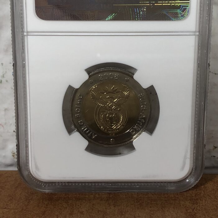 2008 Nelson Mandela 90th Birthday 5 Rand Coin (Graded MS66 by NGC) - Image 7