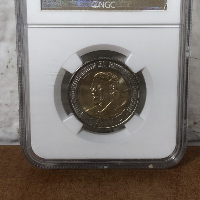 2008 Nelson Mandela 90th Birthday 5 Rand Coin (Graded MS67 by NGC) - Image 3