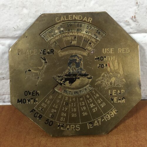 Vintage Brass Perpetual Calender (1947-1996)