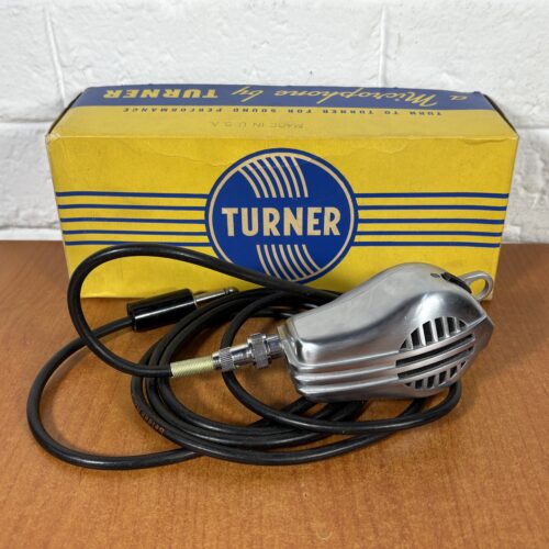Vintage 1940s Turner Crystal Microphone in Original Box (Made in USA)