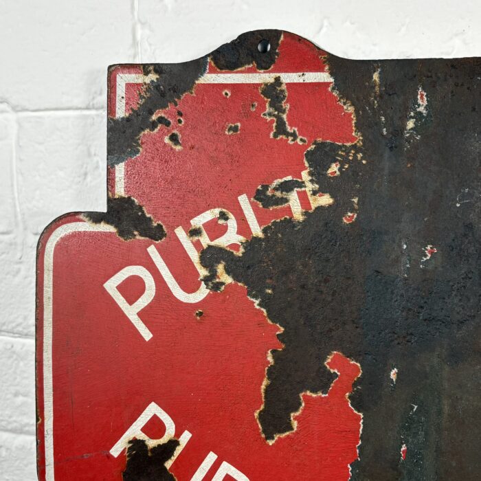 Vintage Public Telephone Enamel Sign - Image 6