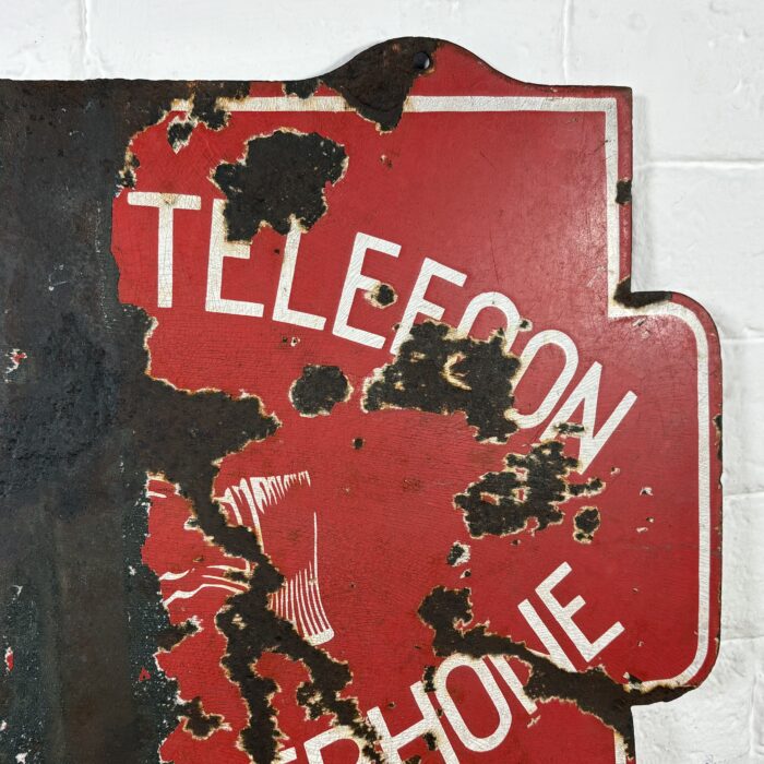 Vintage Public Telephone Enamel Sign - Image 8