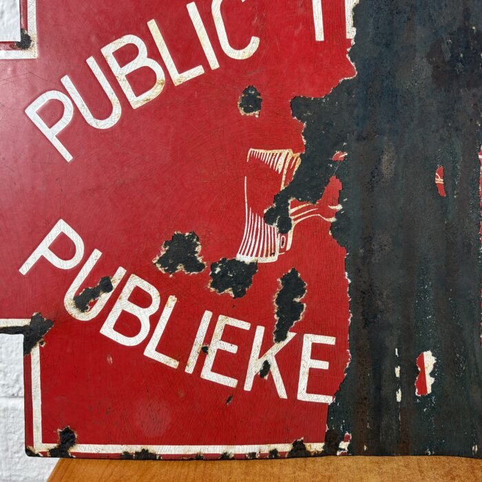 Vintage Public Telephone Enamel Sign - Image 3