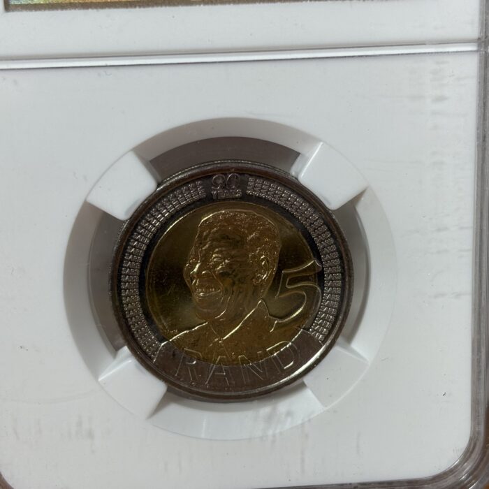 2008 Nelson Mandela 90th Birthday 5 Rand Coin (Graded MS67 by NGC) - Image 3