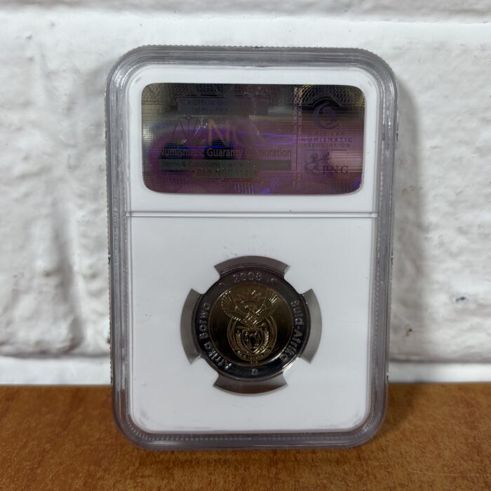 2008 Nelson Mandela 90th Birthday 5 Rand Coin (Graded MS67 by NGC) - Image 4