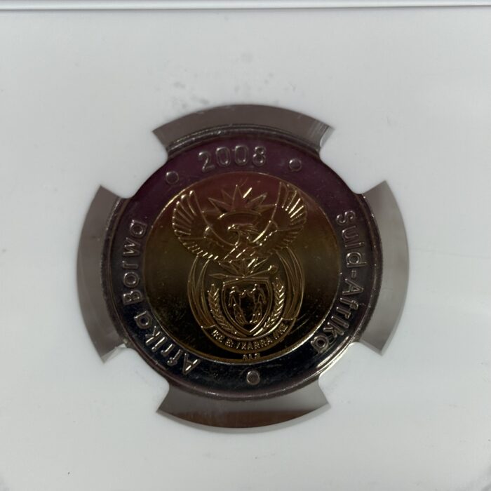 2008 Nelson Mandela 90th Birthday 5 Rand Coin (Graded MS67 by NGC) - Image 6