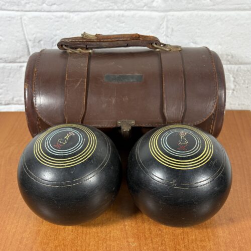 Vintage Bowls in Leather Case