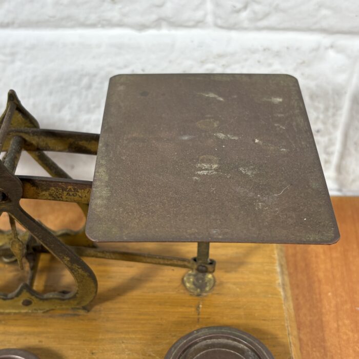 Vintage Brass Postal Scale with Weights - Image 4