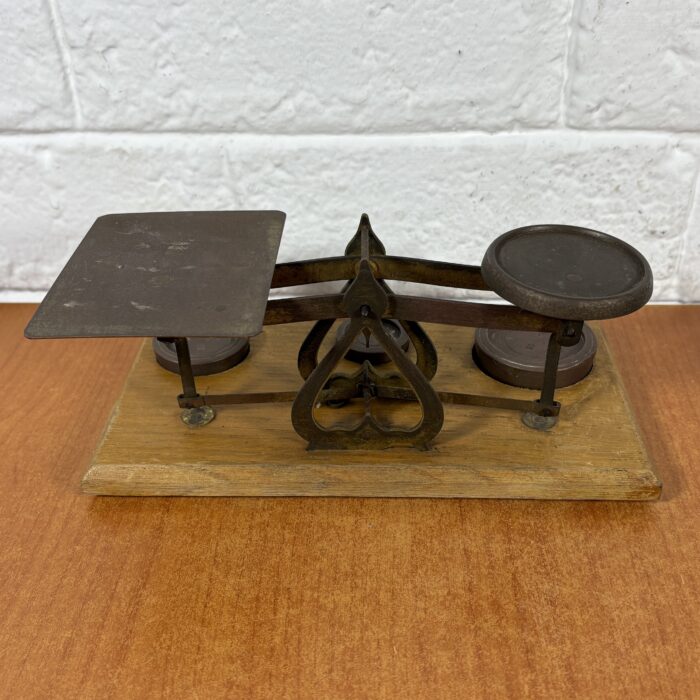 Vintage Brass Postal Scale with Weights - Image 5