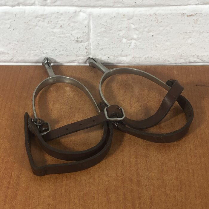 Vintage Nickel & Leather Spurs - Image 5