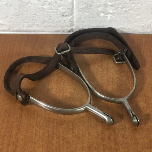 Vintage Nickel & Leather Spurs