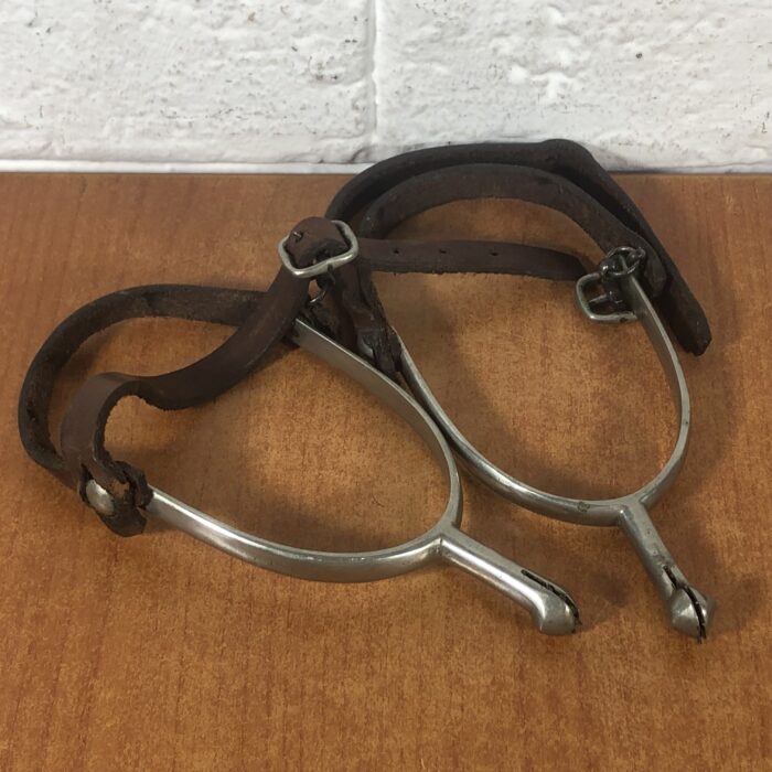 Vintage Nickel & Leather Spurs