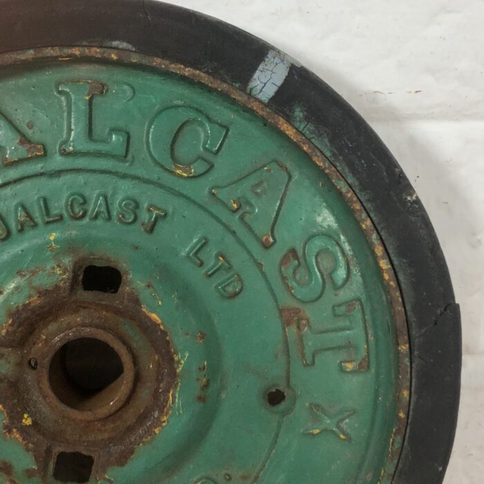 Vintage Qualcast Cast Iron Wheel (Made in England) - Image 4