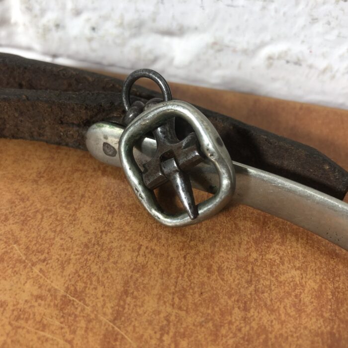 Vintage Nickel & Leather Spurs - Image 4