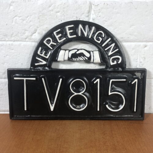 Modern 'Vereeniging' Number Plate Style Sign