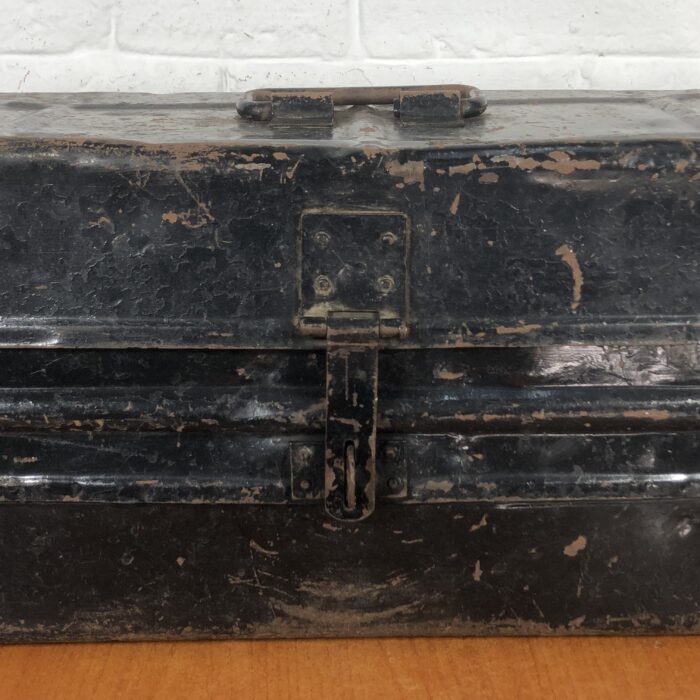 Vintage Metal Steamer Trunk - Image 3