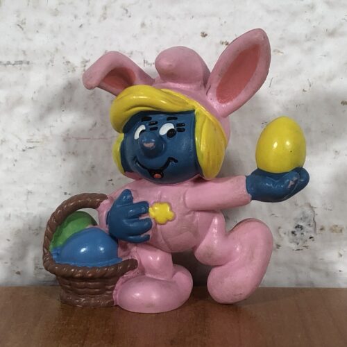 Vintage Easter Bunny Smurfette (Made in Portugal)