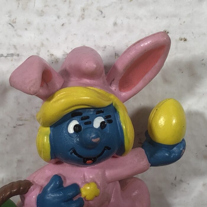 Vintage Easter Bunny Smurfette (Made in Portugal) - Image 2