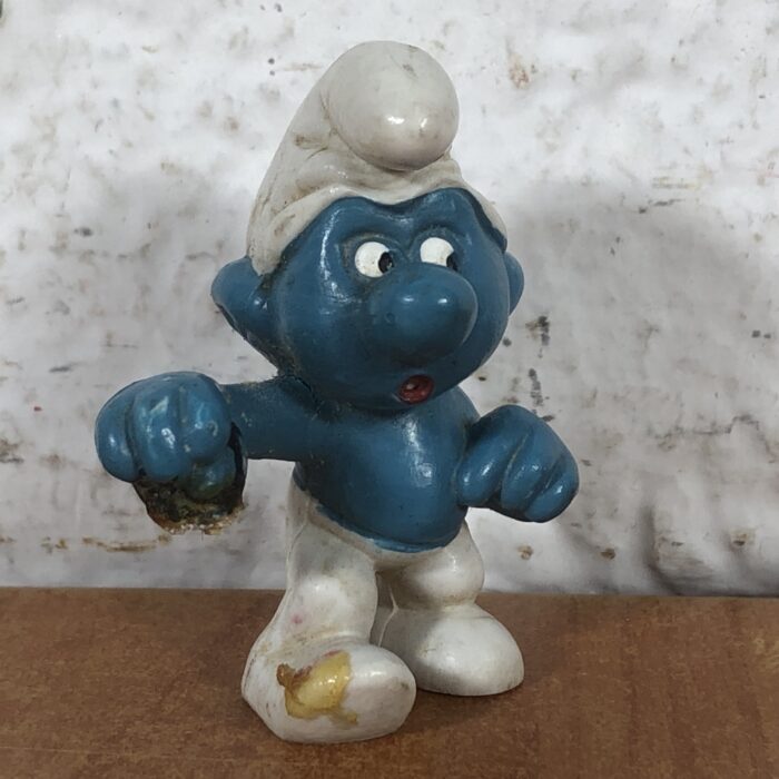 Vintage Watchman Smurf & Torchbearer Smurf Figurines (Made in West Germany) - Image 2