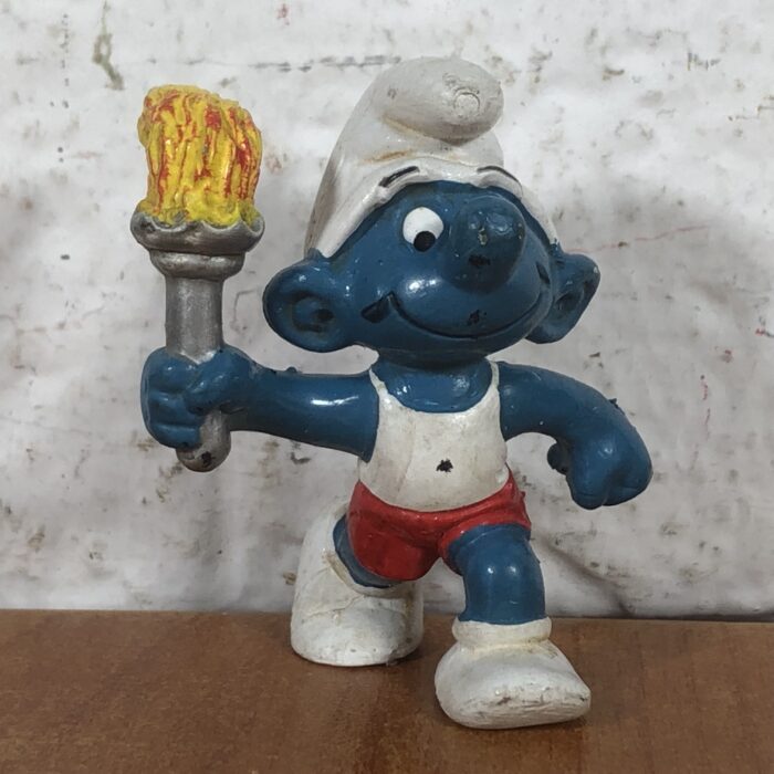 Vintage Watchman Smurf & Torchbearer Smurf Figurines (Made in West Germany) - Image 5