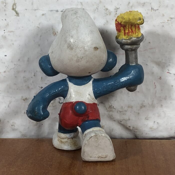 Vintage Watchman Smurf & Torchbearer Smurf Figurines (Made in West Germany) - Image 6
