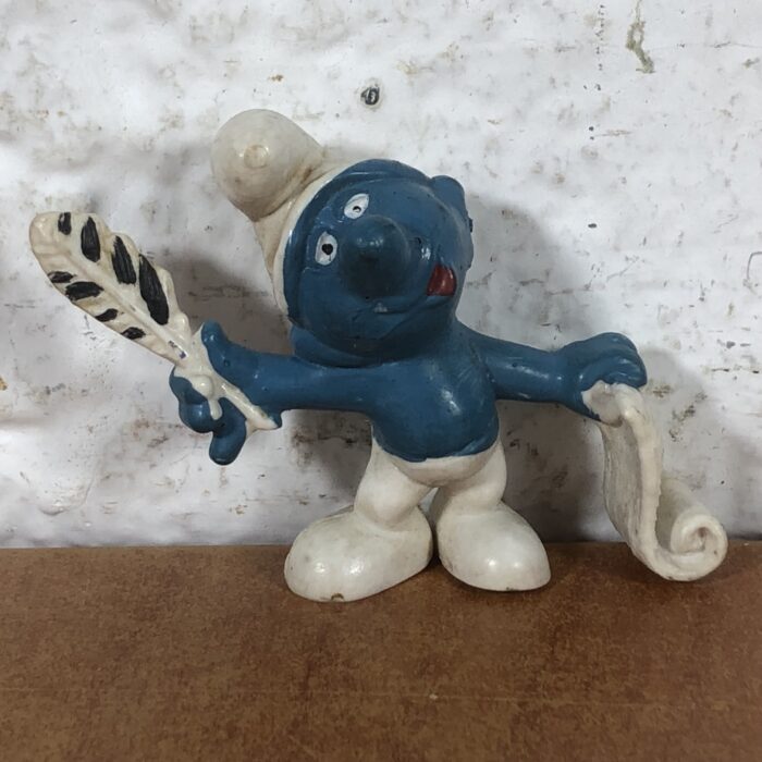Vintage Poet Smurf & Judge Smurf Figurines (Made in West Germany) - Image 2