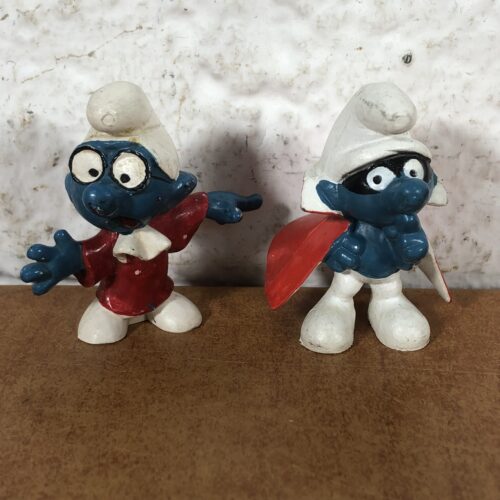 Vintage Judge Smurf & Criminal Smurf Figurines