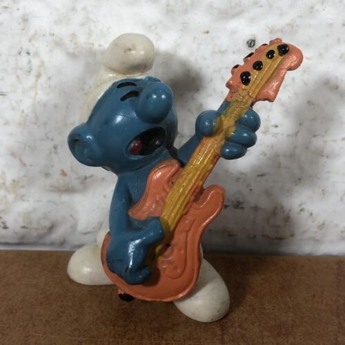 Vintage Guitarist Smurf Figurine (Made in West Germany)