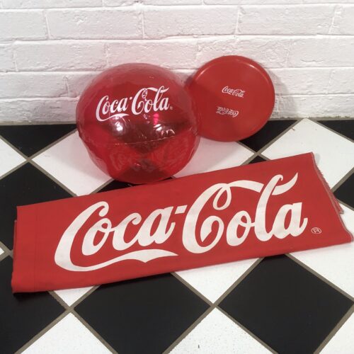 Coca Cola Beach Ball, Frisbee & Flag