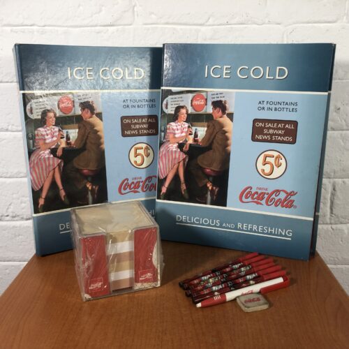 Coca Cola Files, Paper Cube Holder, Eraser & Pens