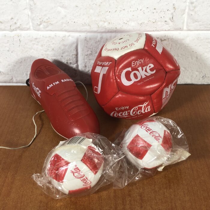 Miniature Coca Cola Soccer Balls & Radio
