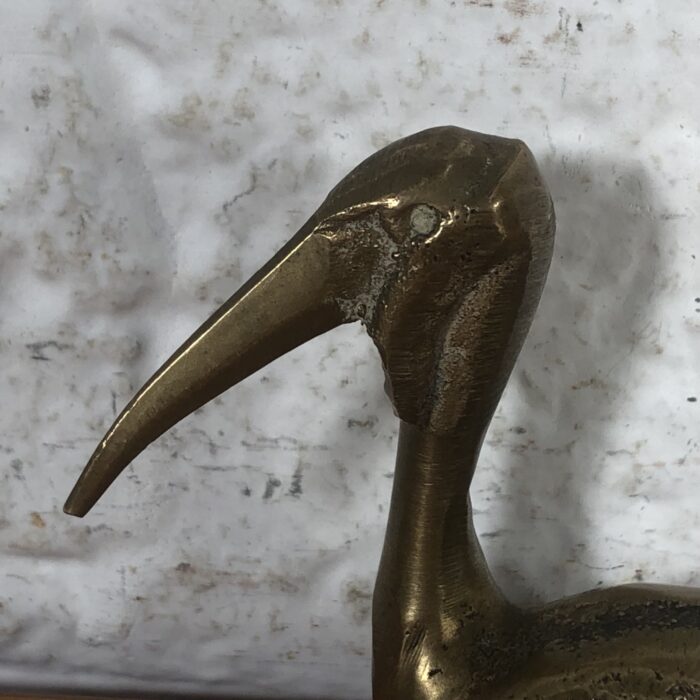 Vintage Brass Heron Sculpture (Eromel Bronze Collection by Artist K. Calder '89) - Image 3