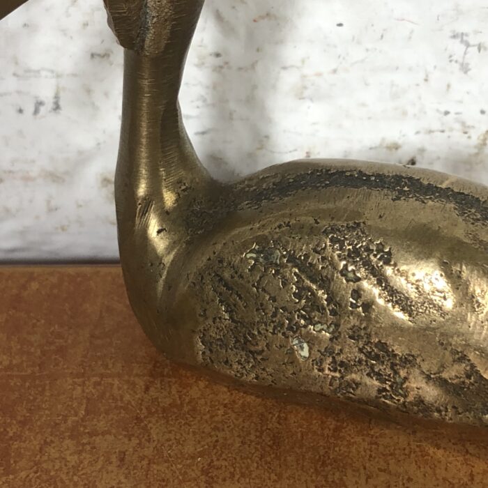 Vintage Brass Heron Sculpture (Eromel Bronze Collection by Artist K. Calder '89) - Image 4