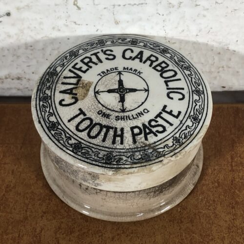 Antique Ceramic Calvert's Carbolic Tooth Paste Pot