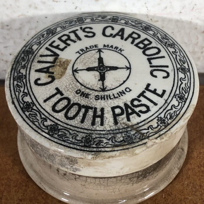 Antique Ceramic Calvert's Carbolic Tooth Paste Pot - Image 2