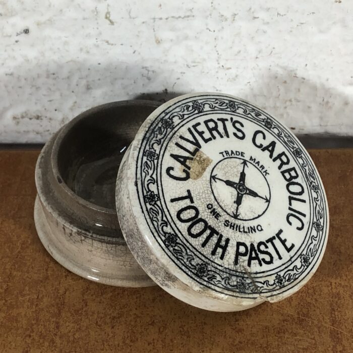 Antique Ceramic Calvert's Carbolic Tooth Paste Pot - Image 3