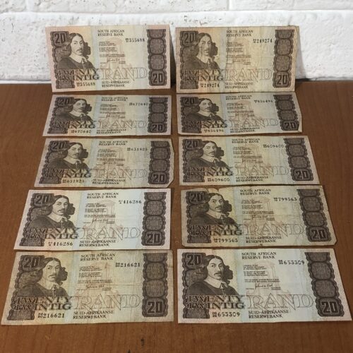 Vintage South African R20 Bank Notes