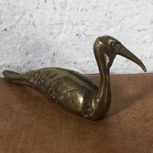 Vintage Brass Heron Sculpture (Eromel Bronze Collection by Artist K. Calder '89)