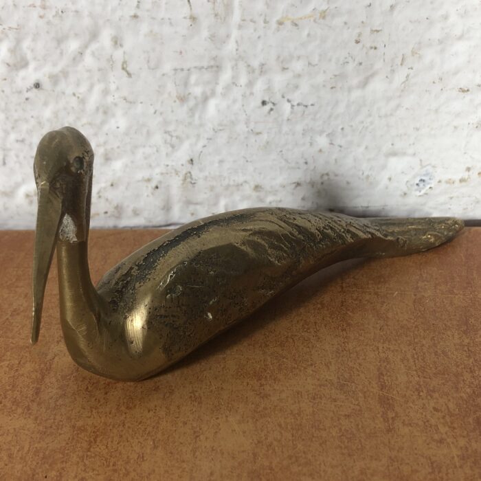 Vintage Brass Heron Sculpture (Eromel Bronze Collection by Artist K. Calder '89) - Image 2