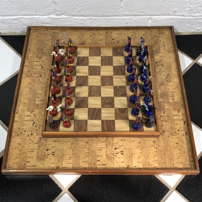 Large Vintage Medival Themed Chess Set (with Lead Pieces)