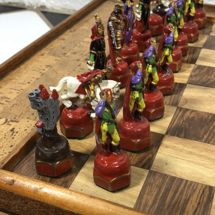 Large Vintage Medival Themed Chess Set (with Lead Pieces) - Image 3