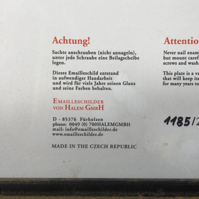 Limited Edition! Enamel Plate Porsche Sign - Image 8
