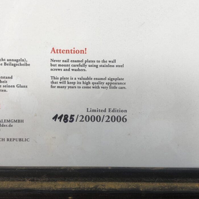 Limited Edition! Enamel Plate Porsche Sign - Image 9