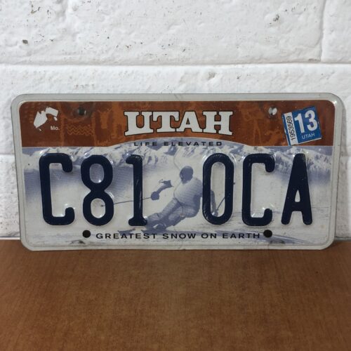 Utah USA Number Plate
