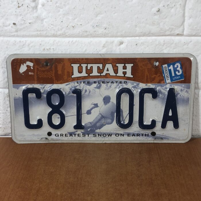 Utah USA Number Plate