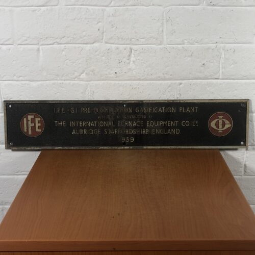 Vintage Cast Aluminium Machine Name Plate